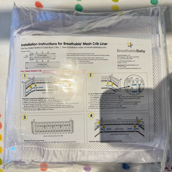 Breathable Baby Mesh Crib Liner in White Brand New Condition - Picture 3 of 3